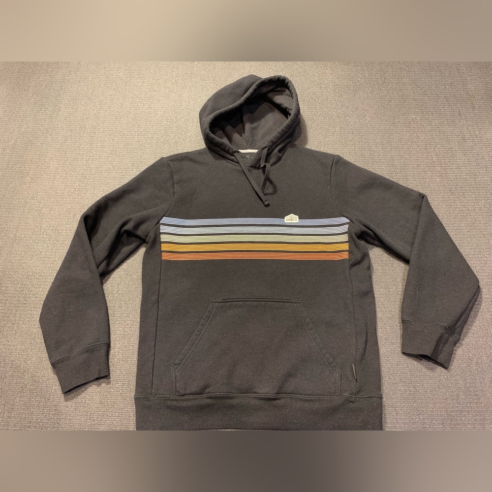 Patagonia Line Logo Ridge Stripe Uprisal Black Hoodie Women’s Medium Men’s Small